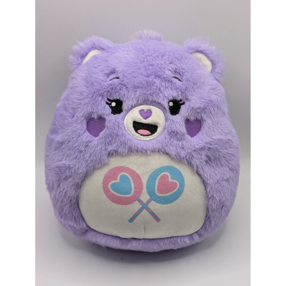 Care Bears Share Bear‎ 8 Inch Purple Shaggy Fur Squishy Plush Toy